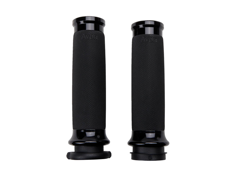 Handgrips - Black. Fits Big Twin 2008-2024 with Throttle-by-Wire