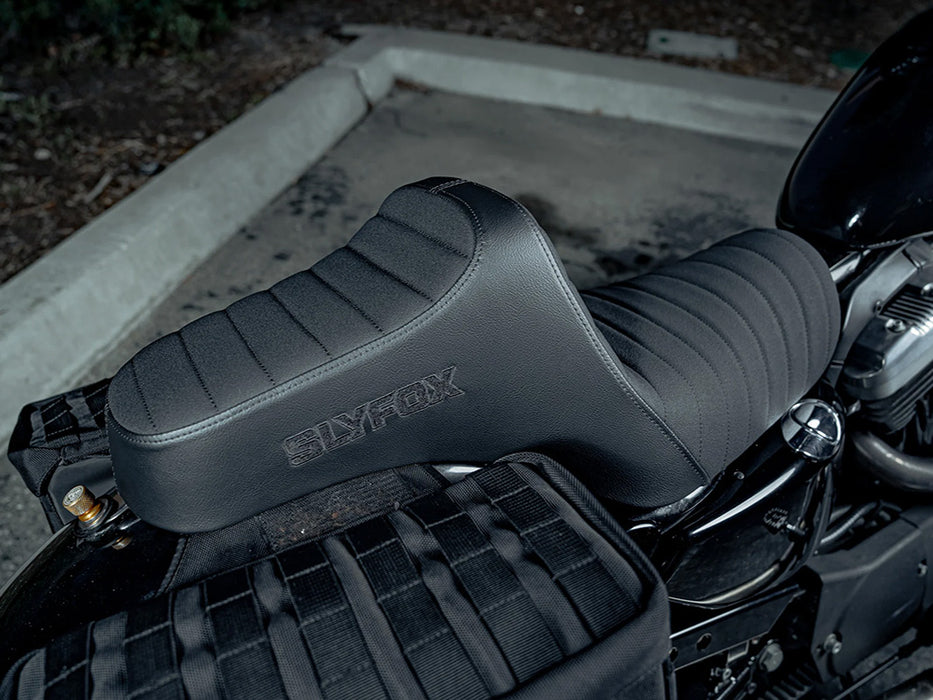 Highnoon Tuck N Roll Dual Seat. Fits Sportster 2004-2021