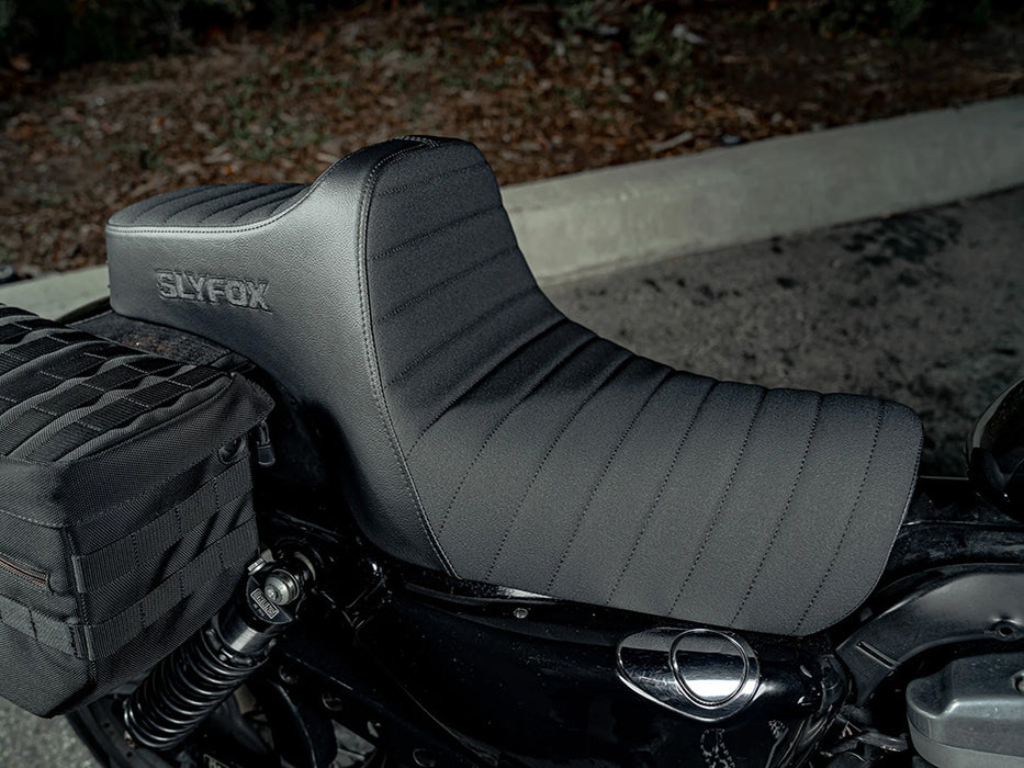 Highnoon Tuck N Roll Dual Seat. Fits Sportster 2004-2021