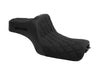 Highnoon Dual Seat with Black Double Diamond Stitch. Fits Sportster 2004-2021