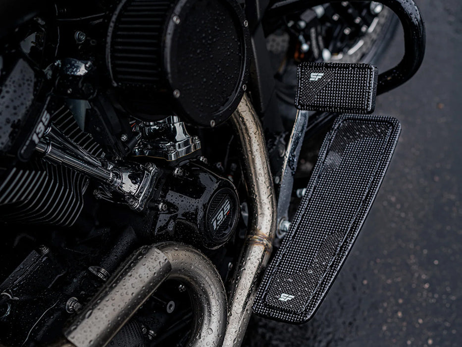 Bagger Rider Floorboards - Black. Fits Touring 1980up, FL Softail 1986-2017 & Dyna Switchback 2012-2016