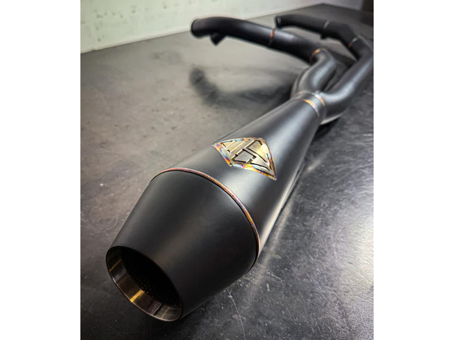 2-into-1 LaneSplitter Exhaust - Black Onyx. Fits Softail 2018up Non-240 Rear Tyre Models.