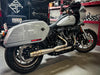 2-into-1 Elsinore Mid Length Exhaust - Stainless Steel. Fits Softail 2018up Non-240 Rear Tyre Models