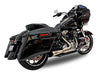 2-into-1 Cutback Exhaust - Stainless Steel with Black End Cap. Fits Touring 2017up.