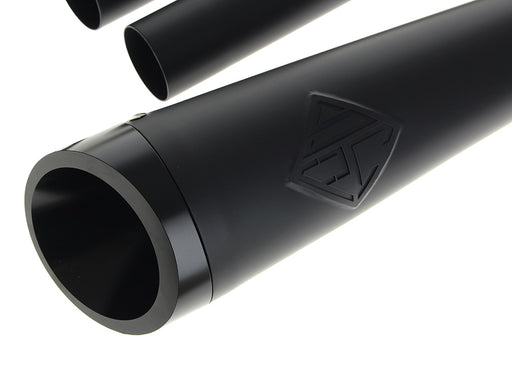 2-into-1 Cutback Exhaust - Black with Black End Cap. Fits Touring 2017up.