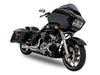 2-into-1 Cutback Exhaust - Stainless Steel with Black End Cap. Fits Touring 2017up.