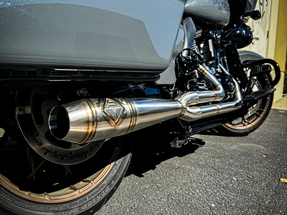 2-into-1 Elsinore Mid Length Exhaust - Stainless Steel. Fits Touring 2017up