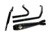 2-into-1 Elsinore Mid Length Exhaust - Black Onyx. Fits Touring 2017up