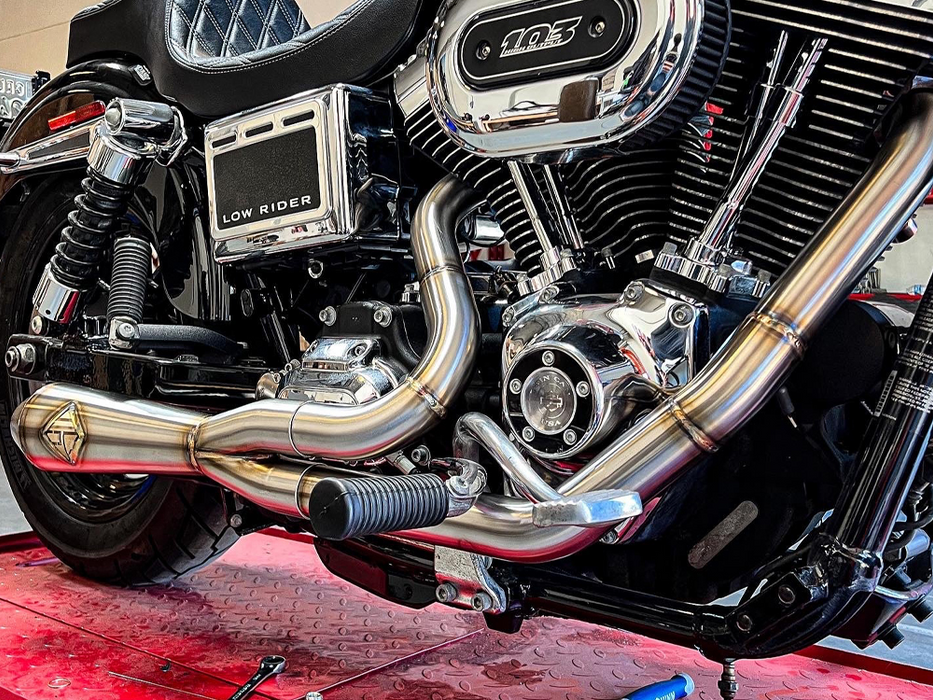 SP Concepts - 2-into-1 LaneSplitter Exhaust – Stainless Steel. Fits Dyna 2006-2017