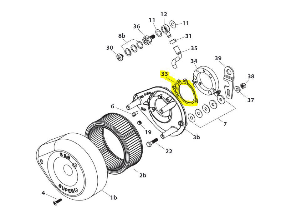 Air Filter Backplate Gasket – Fits S&S E or G Carburettor. – S&S