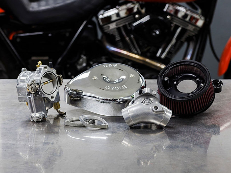 Super E Carburettor Kit. Fits Evo 1984-1999. Chrome Stealth Air Cleaner.