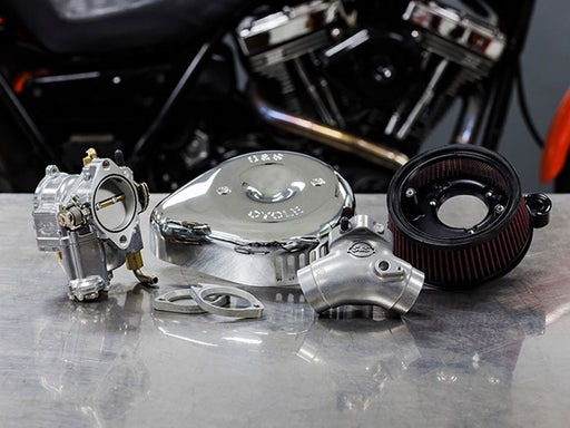 Super G Carburettor Kit. Fits Evo 1984-1999. Chrome Stealth Air Cleaner.