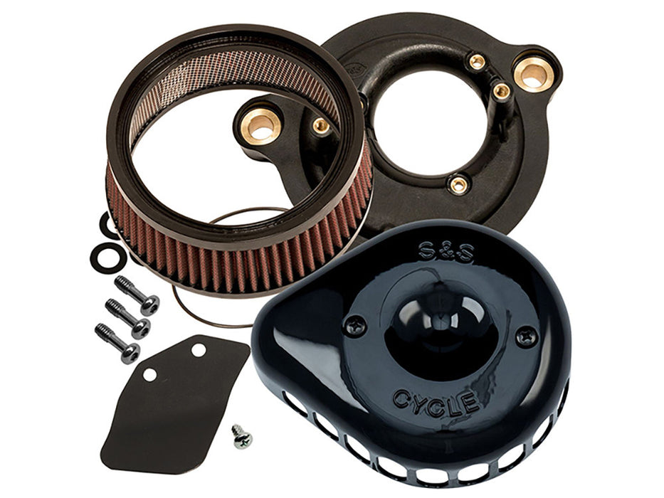 Mini Teardrop Air Cleaner Kit - Black. Fits Touring 2017-2024 & Softail 2018-2024