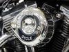 Mini Teardrop Air Cleaner Kit - Chrome. Fits Big Twins 1993-2017 with CV Carb or Cable Operated Delphi EFI.