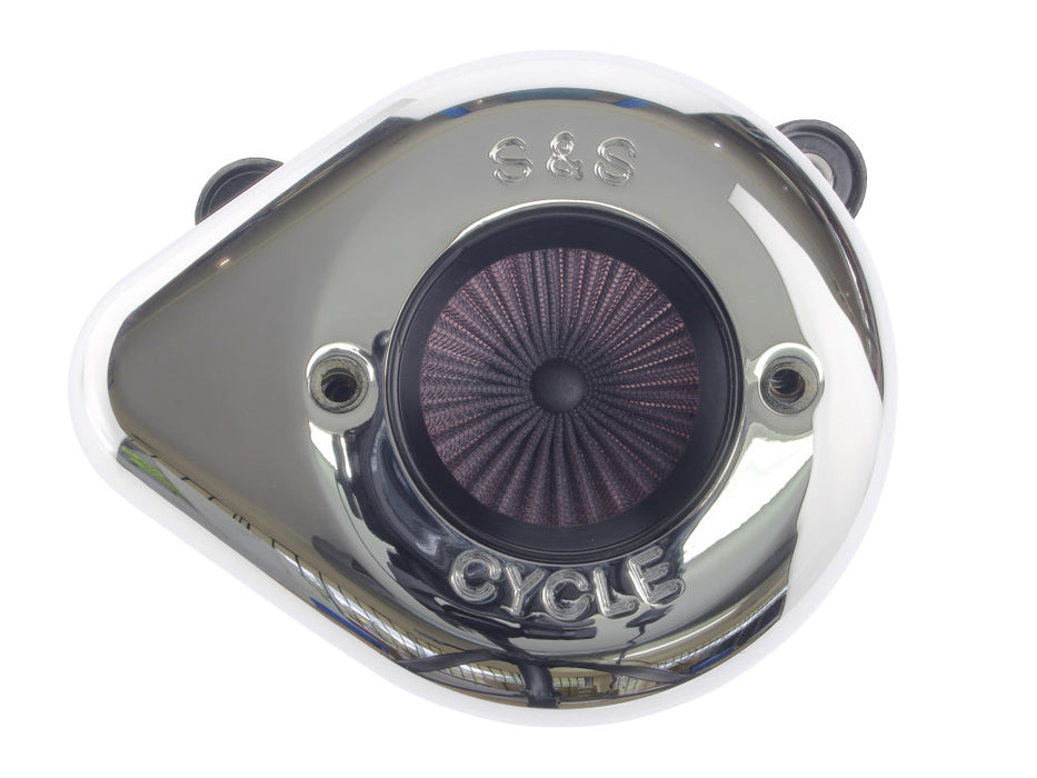 Air Stinger Stealth Air Cleaner Kit - Chrome Teardrop. Fits Big Twins 1993-2017 with CV Carb or Cable Operated Delphi EFI.