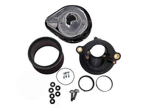 +1 Inch Mini Teardrop Air Cleaner Kit - Lava. Fits CVO Touring 2023up, Street Glide & Road Glide 2024up, Touring 2025up & Softail 2025up with Stock 58mm, SE 64mm or SE 68mm Throttle Body