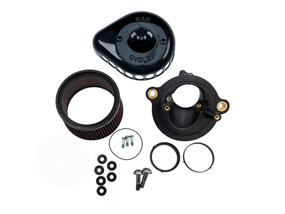 +1 Inch Mini Teardrop Air Cleaner Kit - Gloss Black. Fits CVO Touring 2023up, Street Glide & Road Glide 2024up, Touring 2025up & Softail 2025up with Stock 58mm, SE 64mm or SE 68mm Throttle Body