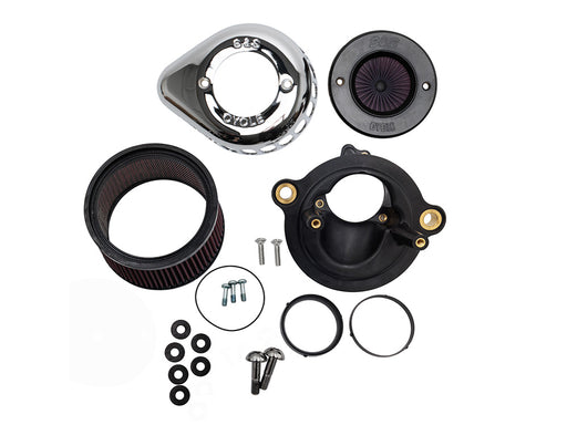 +1 Inch Air Stinger Stealth Air Cleaner Kit - Chrome Teardrop. Fits CVO Touring 2023up, Street Glide & Road Glide 2024up, Touring 2025up & Softail 2025up with Stock 58mm, SE 64mm or SE 68mm Throttle Body