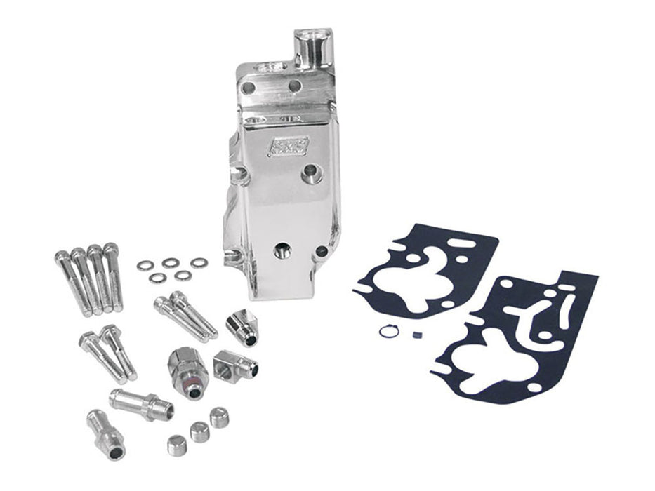 High Volume & High Pressure Billet Oil Pump - Polished. Fits Big Twin 1992-99 style Super Side Winder 4-1/8in. Bore Engines