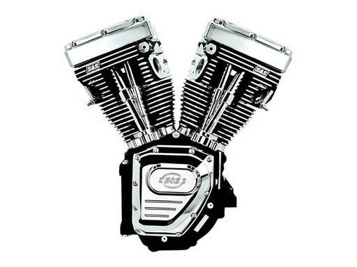 124ci Twin Cam Engine - Black with Chrome Covers. Fits Dyna 2006-2017 & Touring 2007-2016