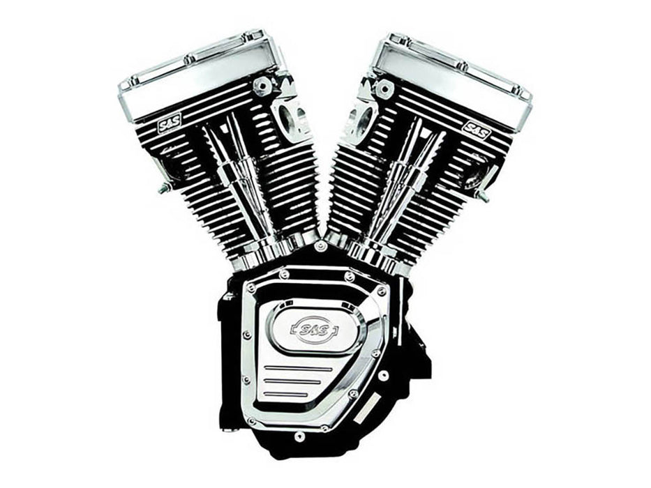 124ci Twin Cam Engine - Black with Chrome Covers. Fits Dyna 2006-2017 & Touring 2007-2016