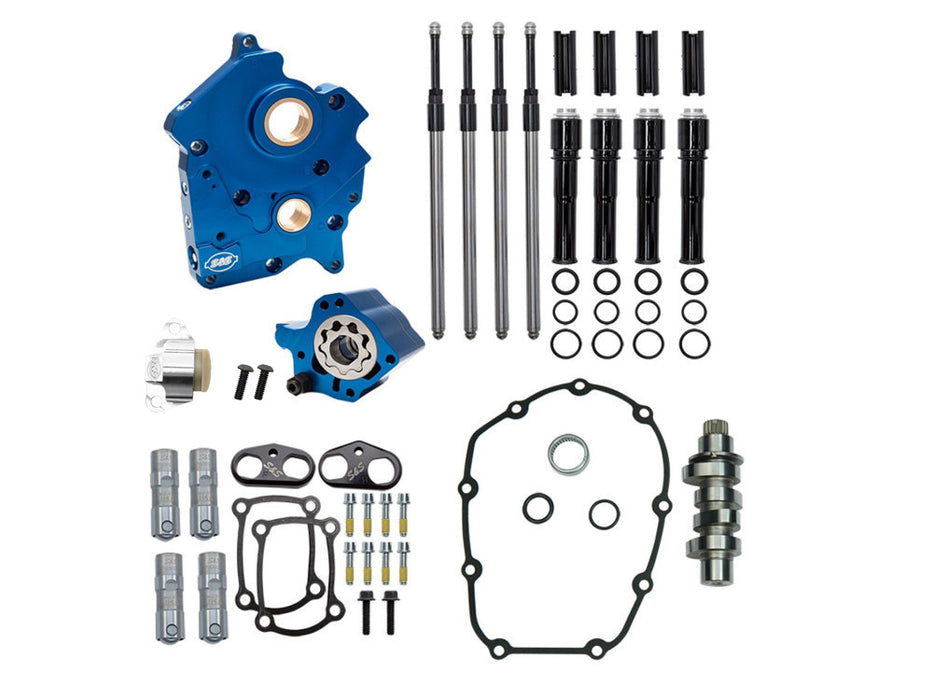 Cam Chest Kit with 465C Chain Drive Camshaft & Black Pushrod Covers. Fits Touring 2017up & Softail 2018up with Oil Cooled Engines