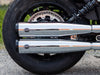4in. Grand National Slip-On Mufflers - Chrome with Black End Caps. Fits Indian Scout 2015-2024