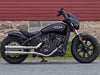 4in. Grand National Slip-On Mufflers - Chrome with Black End Caps. Fits Indian Scout 2015-2024