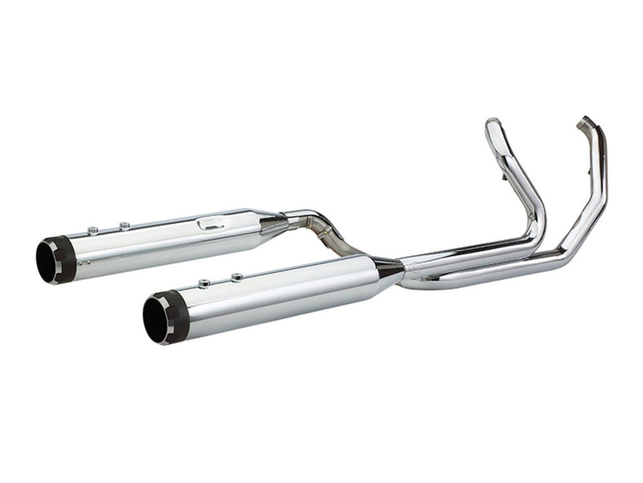El Dorado 2-into-2 Dual Exhaust - Chrome with Black Thruster End Caps. Fits Touring 2017up.