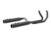 El Dorado 2-into-2 Dual Exhaust - Black with Black Thruster End Caps. Fits Touring 2017up.
