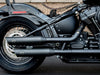 3-1/2in. Slash Cut Slip-On Mufflers - Black. Fits Softail Slim, Street Bob, Standard & Low Rider Models 2018-2024 & Breakout & Fat Boy 2018up