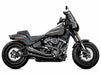 Grand National 2-into-2 Exhaust - Black with Black End Caps. Fits Street Bob, Low Rider, Slim, Fat Bob & Deluxe 2018-2024