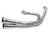Grand National 2-into-2 Exhaust - Chrome with Black End Caps. Fits Street Bob, Low Rider, Slim, Fat Bob & Deluxe 2018-2024
