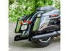 4-1/2in. Mk45 Slash Cut Slip-On Mufflers - Black with Black Cutlass End Caps. Fits Touring 2017up.