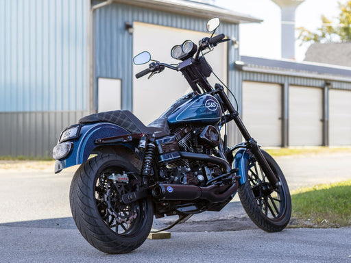 2-into-1 Qualifier Exhaust - Black with Black End Cap. Fits Dyna 2006-2017