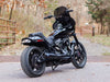 2-into-1 Qualifier Exhaust - Black with Black End Cap. Fits Softail 2018up Non-240 Rear Tyre Models