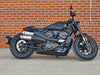 4in. Grand National Slip-On Mufflers - Stainless Steel with Black End Cap. Fits Sportster S 2021up