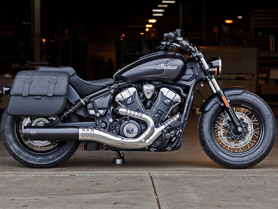 Grand National Slip-On Muffler - Black with Black End Cap. Fits Indian Scout 2025up