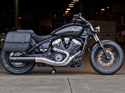 Grand National Slip-On Muffler - Black with Black End Cap. Fits Indian Scout 2025up
