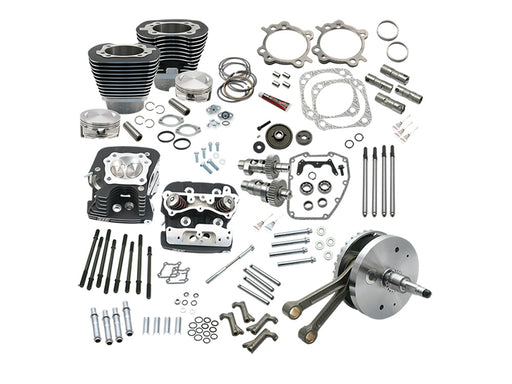 124ci Hot Set Up Kit with 91cc S&S Cylinder Heads - Black. Fits Twin Cam 88B Softail 2000-2006.