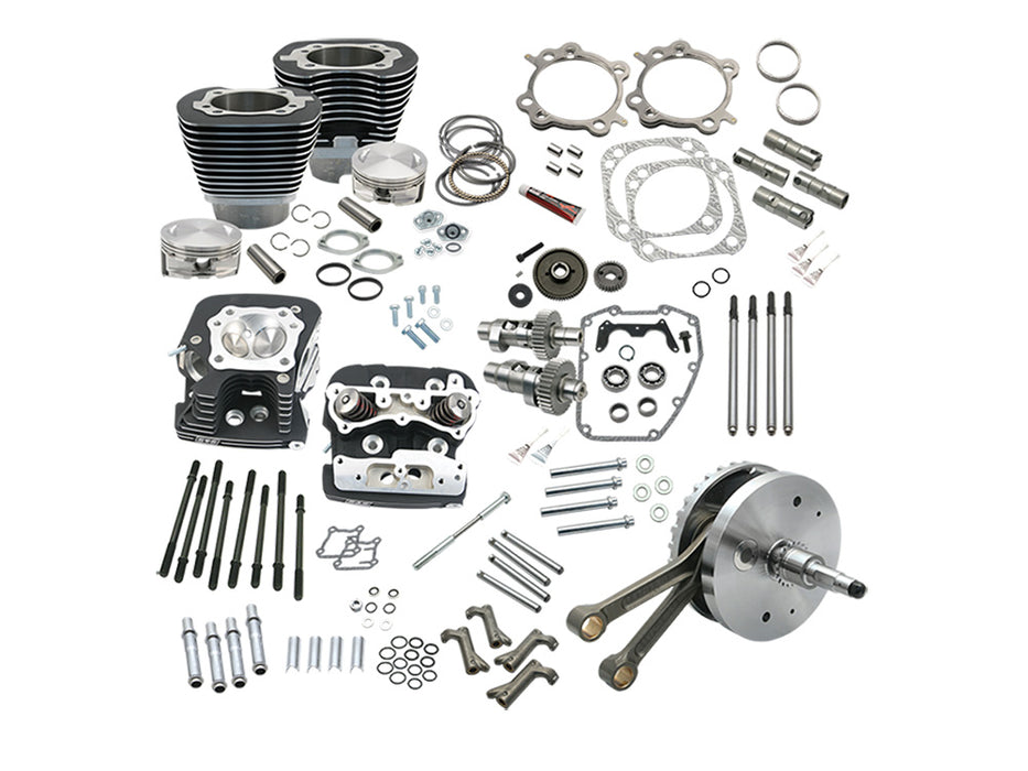 124ci Hot Set Up Kit with 91cc S&S Cylinder Heads - Black. Fits Twin Cam 88B Softail 2000-2006.