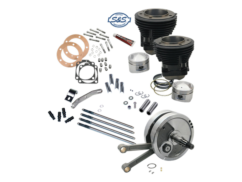 93in. Sidewinder Big Bore Stroker Kit - Gloss Black. Fits Big Twin Shovel 1970-1984