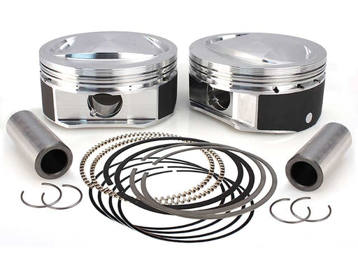 +.010in. High Compression Pistons with 10.6:1 Compression Ratio. Fits CVO Twin Cam 2007-2017 with 110ci Engine & 'S' Models with 110ci Engines.