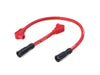 10.4mm Spark Plug Wire Set - Red. Fits Softail 2000-2017 and Dyna 1999-2017.