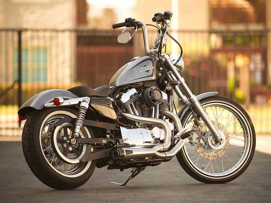 Comp-S 2-into-1 Exhaust - Stainless Steel with Carbon Fiber End Cap. Fits Sportster 2014-2021