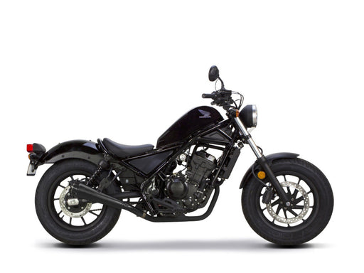 Comp-S Slip-On Muffler - Black with Carbon Fiber End Cap. Fits Honda CMX / Rebel 500cc 2017-2024