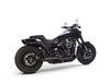 Megaphone Gen II 2-into-1 Exhaust - Black. Fits Softail 2018-2024 with Non-240 Rear Tyre.