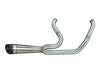 Shorty Turnout 2-into-1 Exhaust - Stainless Steel with Black End Cap. Fits Softail 2018-2024