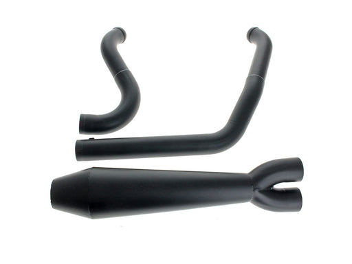 Megaphone Gen II 2-into-1 Exhaust - Black. Fits Softail 2018up with Non-240 Rear Tyre