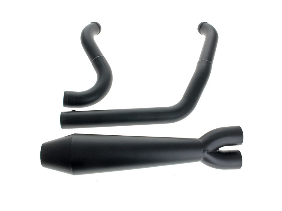 Megaphone Gen II 2-into-1 Exhaust - Black. Fits Softail 2018up with Non-240 Rear Tyre
